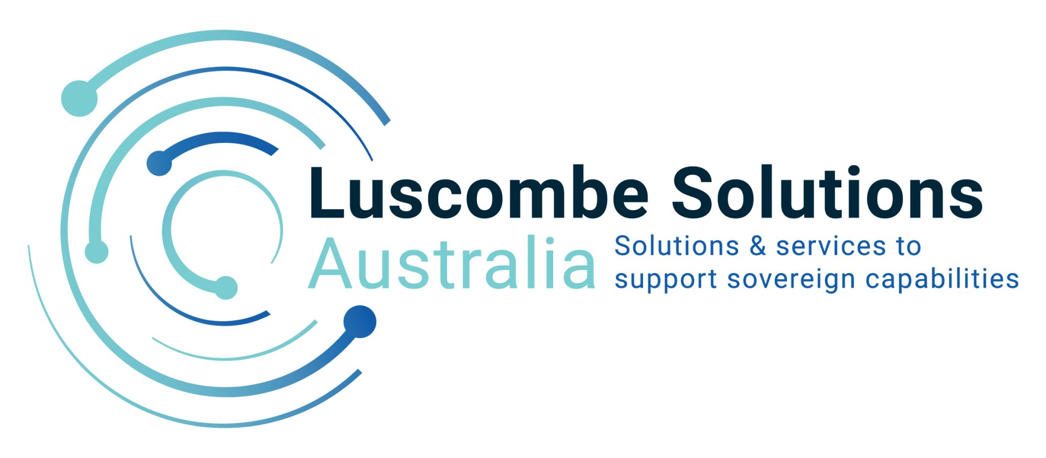 Luscombe Solutions Logo - Black with blue logo